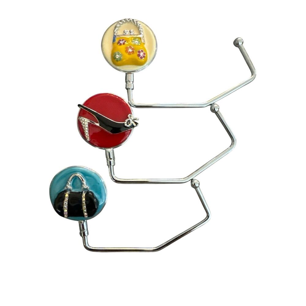 SPRING STREET MULTI COLOR SHOE BAG HANDBAG HOLDER PURSE HOOK SET OF 3